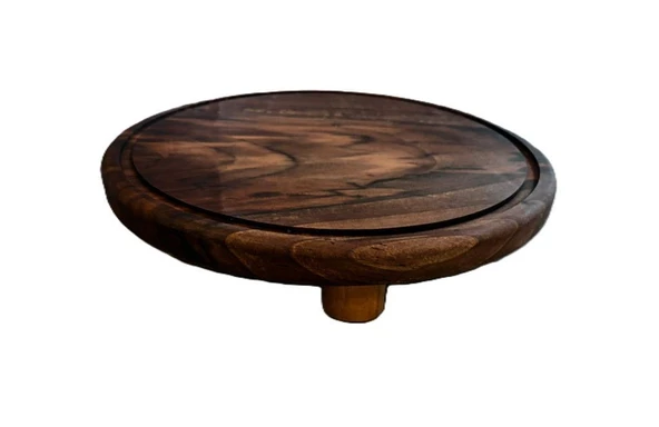 Wood Art Ceviz Ayaklı Sunum Tabağı 30cm ürün görseli 1