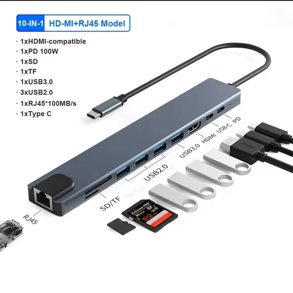 ZR795 Type-C 10 İn 1 Pd Çevirici ürün görseli 1