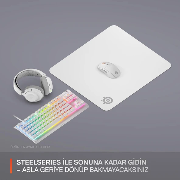 SteelSeries QcK Large Gaming Oyuncu Mouse Pad - Beyaz - Resim 7