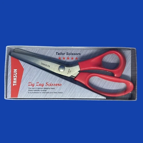Taksun Makas Plastik Saplı Sürfile Zigzag 9" (23cm) ürün görseli 1