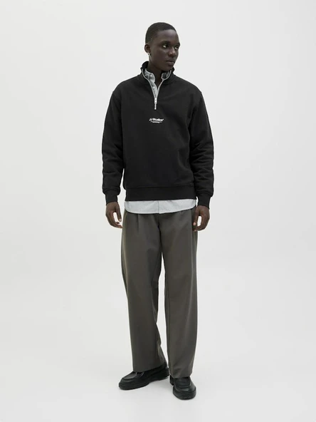 Jack Jones Soho Relax Fit Yaka Fermuarlı Erkek Sweat 12278793 ürün görseli 1