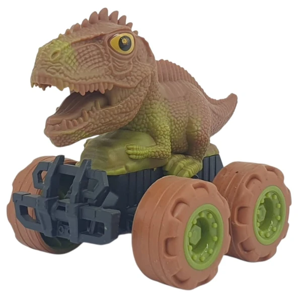 Sürtmeli Dinazor Arabalar 2'li - 12 cm - Triceratops & Stegosaurus - Resim 3