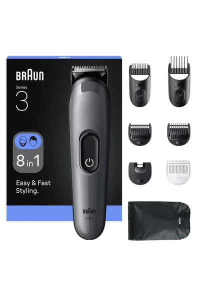 Braun  AIO3540 Hepsi Bir Arada Series 3, 8’i 1 arada Tıraş Kiti, Keskin Bıçak, 14 Uzunluk ürün görseli 1