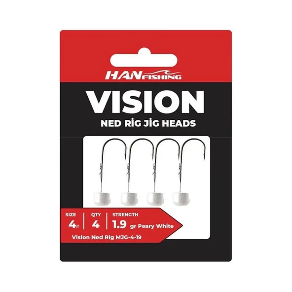 Hanfish Vision Ned Rig Peary White Jighead - Resim 2