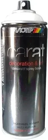 Motip Carat Ral 9010 Parlak Beyaz Akrilik Boya 400 ml Germany ürün görseli 1