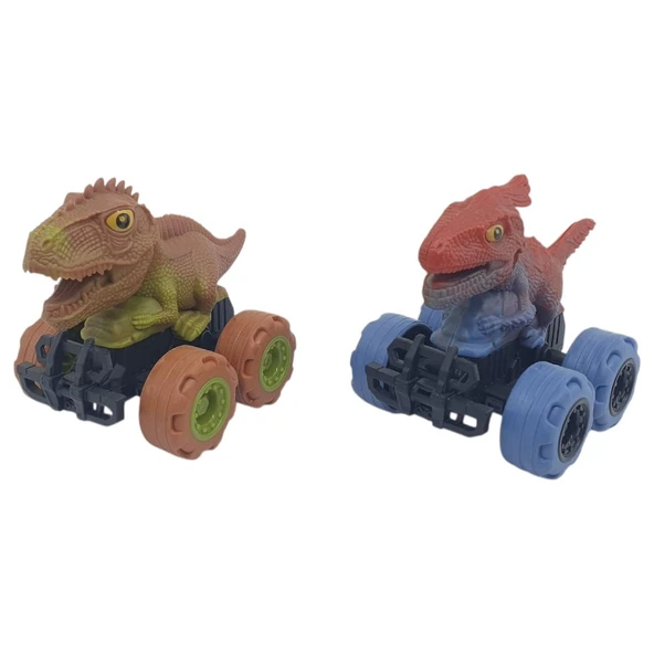 Sürtmeli Dinazor Arabalar 2'li - 12 cm - Stegosaurus & Parasaurolophus ürün görseli 1