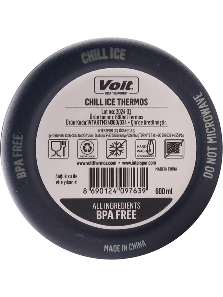Voit Chill Ice Termos Paslanmaz Çelik 600ml Mavi - Resim 4