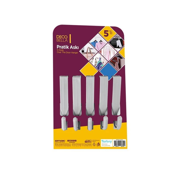 DecoBella Pratik Askı 5li Paket ürün görseli 1