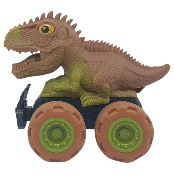Sürtmeli Dinazor Arabalar 2'li - 12 cm - Triceratops & Stegosaurus - Resim 2