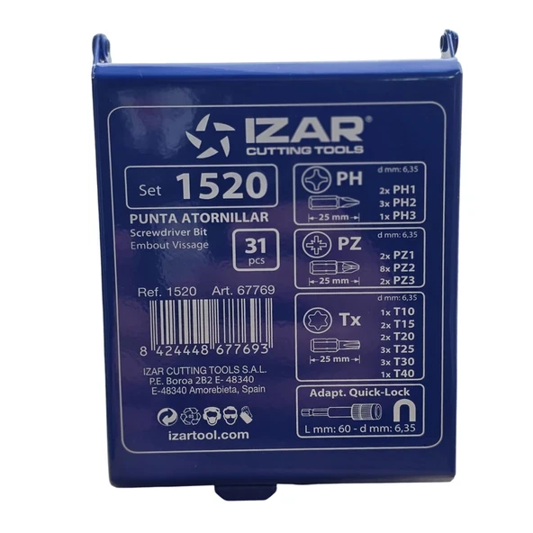 IZAR TOOLS 31 PARÇA BİTS UÇ SETİ - Resim 2