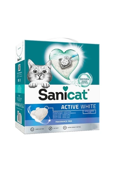 Sanicat Active White Kokusuz Kedi Kumu 6l ürün görseli 1