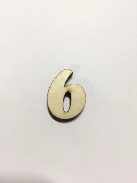 2,5cm Ahşap Harf ve Rakamlar - 6 ürün görseli 1