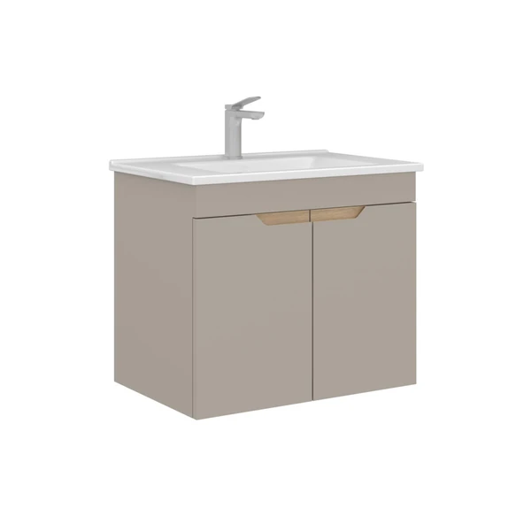 Orka Lena 65 cm Çöl Beji Kapaklı Banyo Dolabı Alt Modül Lavabo ürün görseli 1