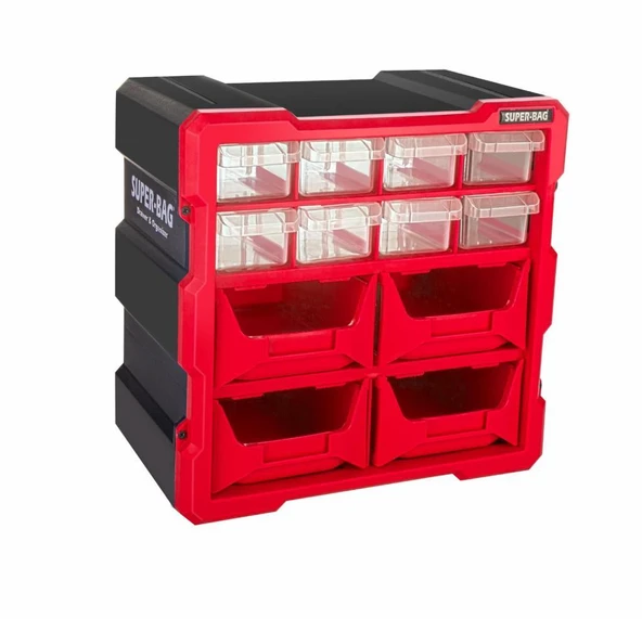 Super-Bag ASR-6009 Monoblok Avadanlık Seti 12 Gözlü  Kırmızı ürün görseli 1