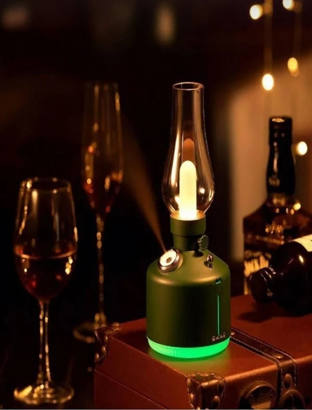 Vintage Şarjlı Gece Lambası & Hava Nemlendirici Buhar Makinesi 280ml ürün görseli 1