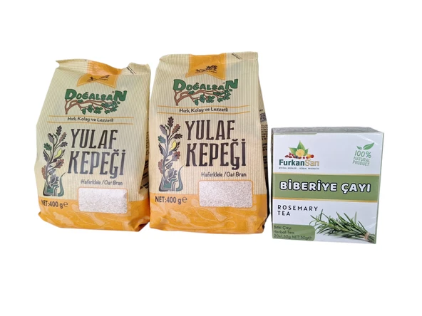 Doğalsan yulaf kepeği 400 gr x 2 adet + Biberiye çayı 20 süzen poşet ürün görseli 1
