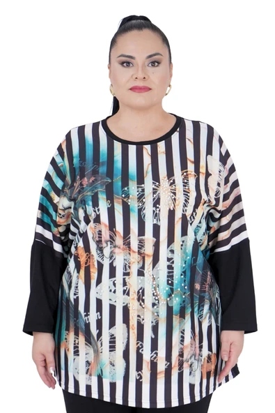 Kadın Büyük Beden Oversize Salaş Bluz Tunik ürün görseli 1