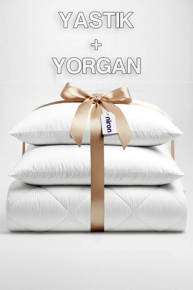 Niron Çift Kişilik Yorgan + 2 Adet Yastık Seti – 195x215 cm 4 Mevsim Mikrofiber Konfor ürün görseli 1