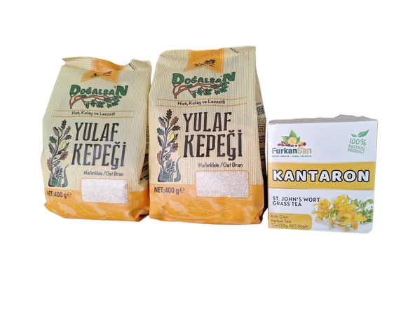 Doğalsan yulaf kepeği 400 gr x 2 adet + kantaron çayı 20 süzen poşet Dukan seti ürün görseli 1
