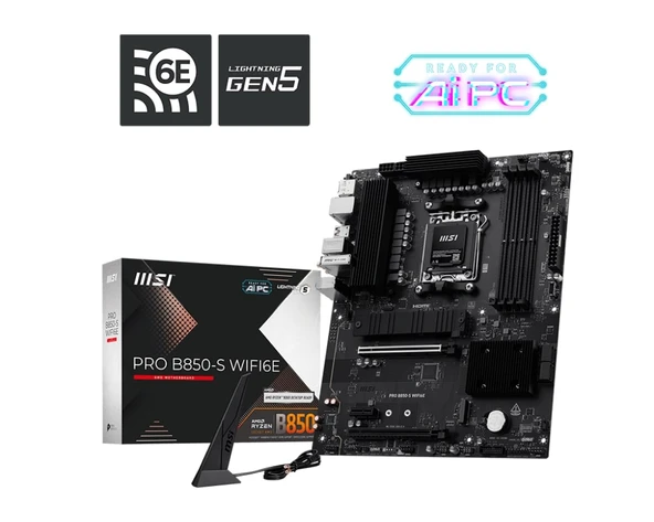 MSI PRO B850-S WIFI6E AMD B850 SOKET AM5 DDR5 ürün görseli 1