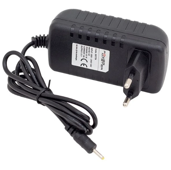 POWERMASTER PM-33779 5 VOLT - 3 AMPER 2.5 0.7 MM UÇLU PLASTİK KASA PRİZ TİPİ ADAPTÖR ürün görseli 1
