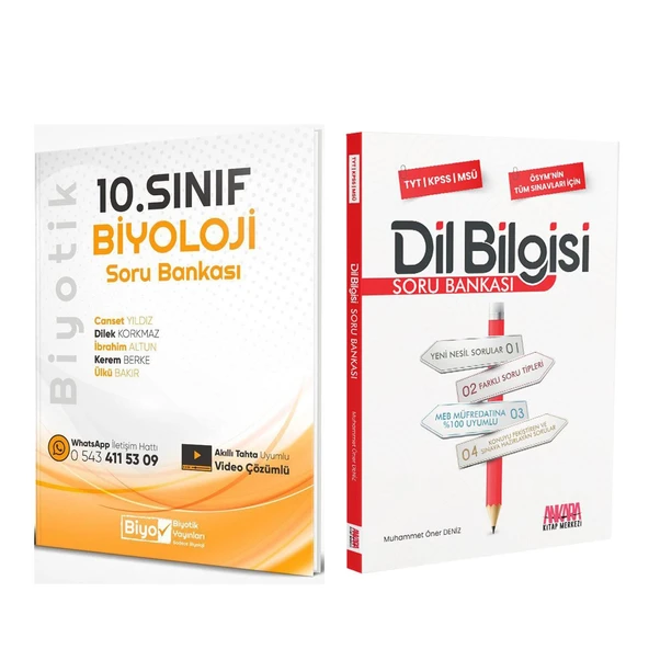 Biyotik 10.Sınıf Biyoloji ve AKM Kitap Dil Bilgisi Soru Bankası Seti 2 Kitap ürün görseli 1