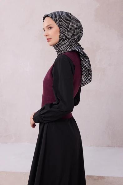 Çiçek Desen İpek Twill Eşarp 4203D01 - Resim 7