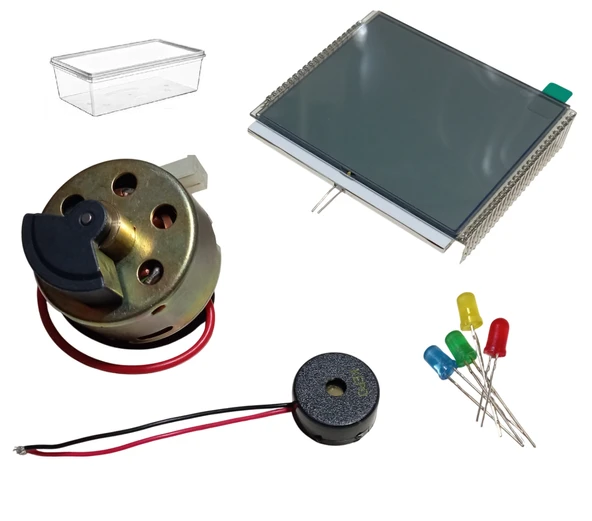 Elektrik Üreten Dinamo Motor (Parmak ile çevrilebilen) Led, Panel ve Buzzer Çalıştıran Hobi Deney Seti ürün görseli 1