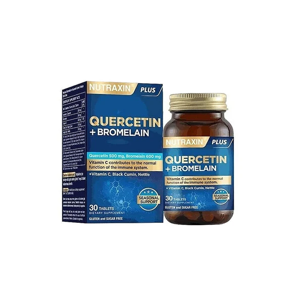 Nutraxin Quercetin + Bromelain 30 Tablet Takviye Edici Gıda ürün görseli 1