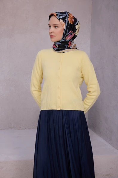 Çiçek Desen İpek Twill Eşarp 4219D01 - Resim 2