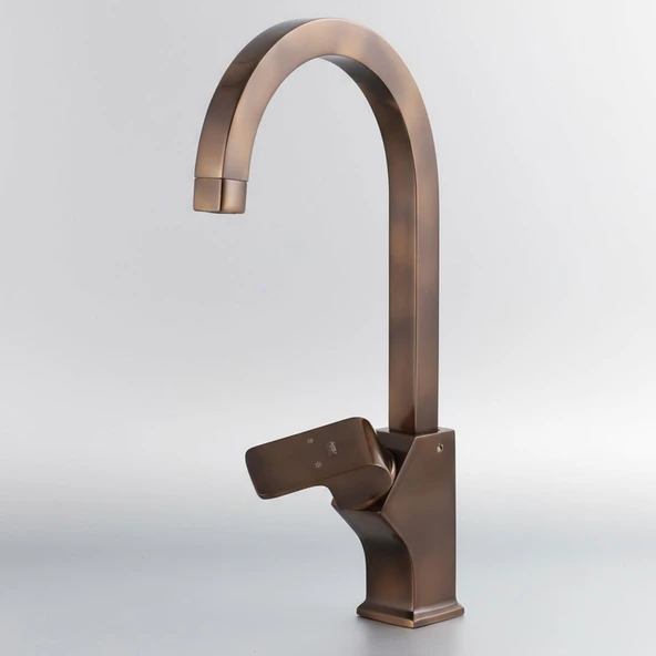 Premium Şık Bronz Özel Uzun Kuğu Evye Bataryası Yüksek Modern Tasarım Mutfak Lavabo Musluğu ürün görseli 1