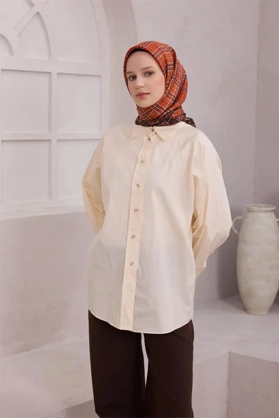 Ekose Desen İpek Twill Eşarp 4218D01 - Resim 7