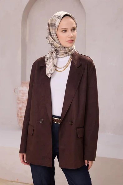 Ekose Desen İpek Twill Eşarp 4218D01 - Resim 12