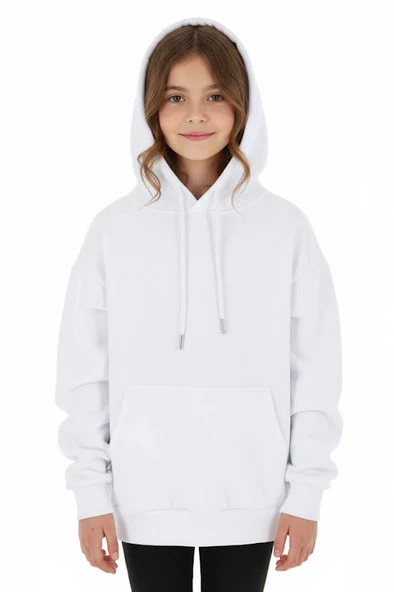 Kız Çocuk Sweatshirt Kapüşonlu Şardonlu Kışlık ürün görseli 1
