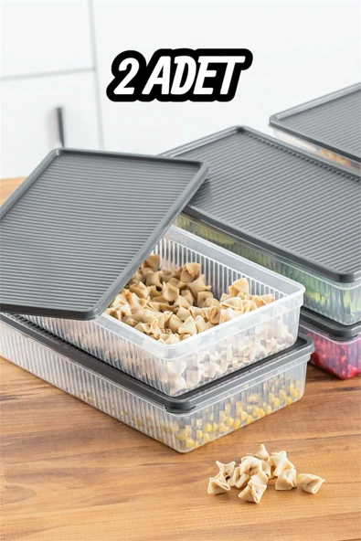 Bayev 2 Adet Freshbox 2 Litre Buzdolabı Saklama Kabı - Kapaklı Dondurucu Buzluk Kabı ürün görseli 1
