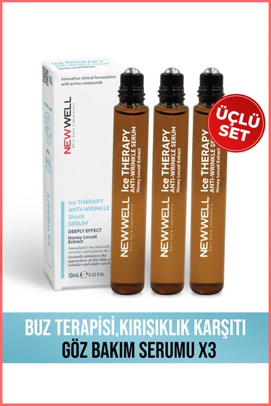 3 Adet Buz Terapisi,Kırışıklık Karşıtı Göz Bakım Serumu 10ML ürün görseli 1