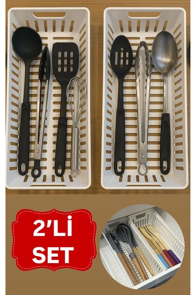 Bayev Clio 2'Li Set Modüler Kaşıklık Ve Kepçelik Çekmece Içi Düzenleyici Mutfak Organizer ürün görseli 1