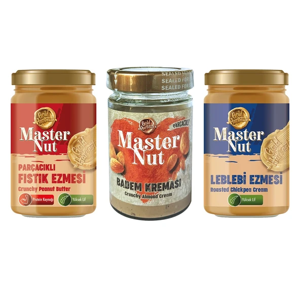 Master Nut Fıstık Ezm - Leblebi Ezm. ve Badem Kreması 3 lü Karma Paket ürün görseli 1