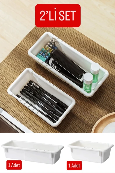 Bayev Flexi S-M 2'Li Set Uzayabilen Çekmece İçi Düzenleyici Kırtasiye Organizer - Dolap İçi Organizer Seti ürün görseli 1