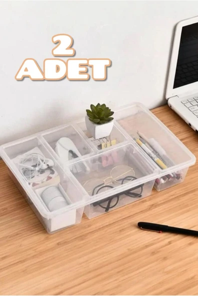 Bayev 2 Adet Luna Kapaklı Ofis Çekmece İçi Düzenleyici Lego Saklama Kutusu Ofis Masa Üstü Organizer ürün görseli 1
