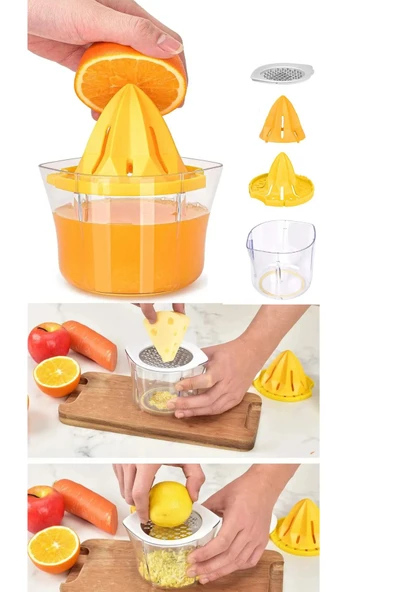 Bayev Lemon 3 Ürün Birlikte - Narenciye sıkacağı + Limon Peynir Rendesi + Ölçü Bardağı ürün görseli 1