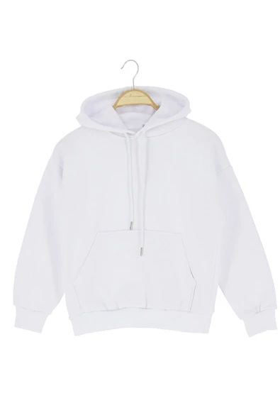 Kız Çocuk Sweatshirt Kapüşonlu Şardonlu Kışlık - Resim 2