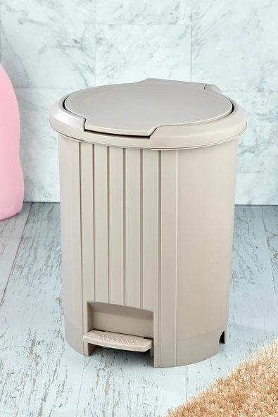 Tuffex Latte Özel Kalite Bas Aç Mekanizmalı Banyo Ve Mutfak Pedallı Çöp Kovası - Latte ürün görseli 1