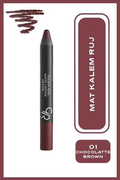 GOLDEN ROSE RUJ MATTE LİPSTİCK CRAYON NO : 01- ürün görseli 1