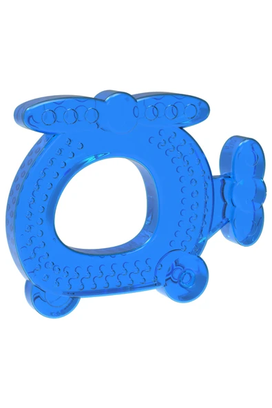 BABYSOFT Lüks Özel Tasarım Sulu Diş Kaşıyıcı Mavi Helikopter Desenli Kız /erkek ürün görseli 1