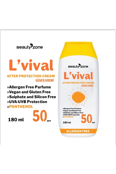 BEAUTY ZONE L'VİVAL GÜNEŞ KREMİ SPF50+ 150ML ürün görseli 1