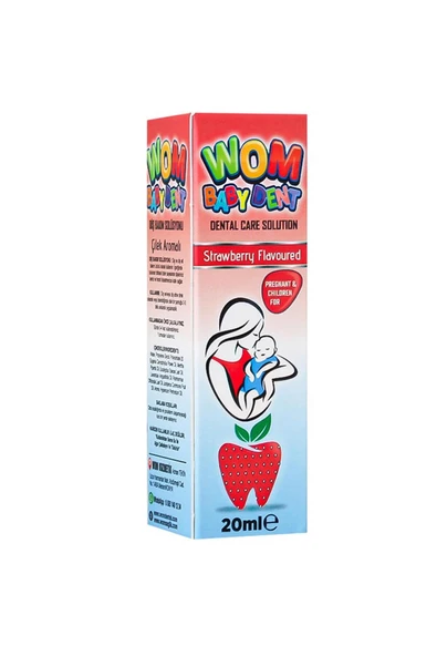 WOM Baby Dent Diş Bakım Solüsyonu Çilek Aromalı 20 ml ürün görseli 1
