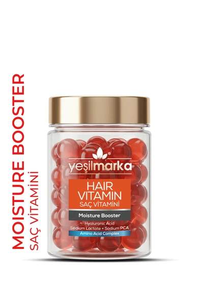 YEŞİLMARKA Saç Vitamini - Moisture Booster Hyaluronik Asit Ve Kolajen Içeriği Saç Bakım Yağı 30 Kapsül ürün görseli 1
