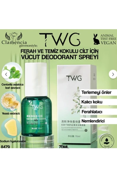TWG Clamencia Vücut Deodorantı Sprey 70ml ürün görseli 1