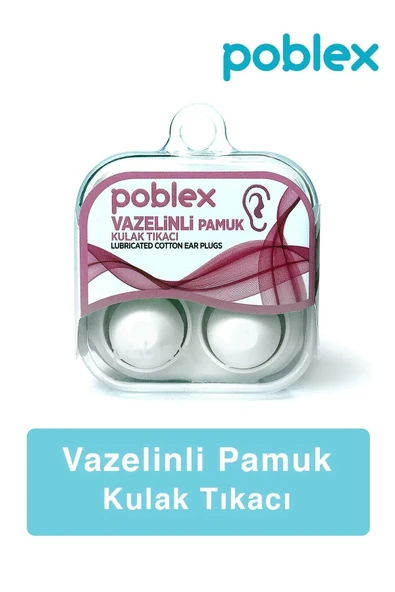 POBLEX Vazelinli Pamuk Kulak Tıkacı - Kulak Koruyucu Tıpası 2'li ürün görseli 1
